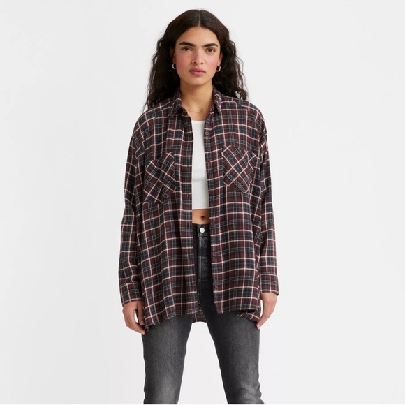 Levi's Tops - LEVI'S NWT Plaid Long Sleeve Harrison Raglan Button Down Shirt XL